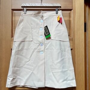 NEW VTG 60s 70s Womens Butter Yellow A-Line Skirt Size 14 Mod Retro Indie Preppy